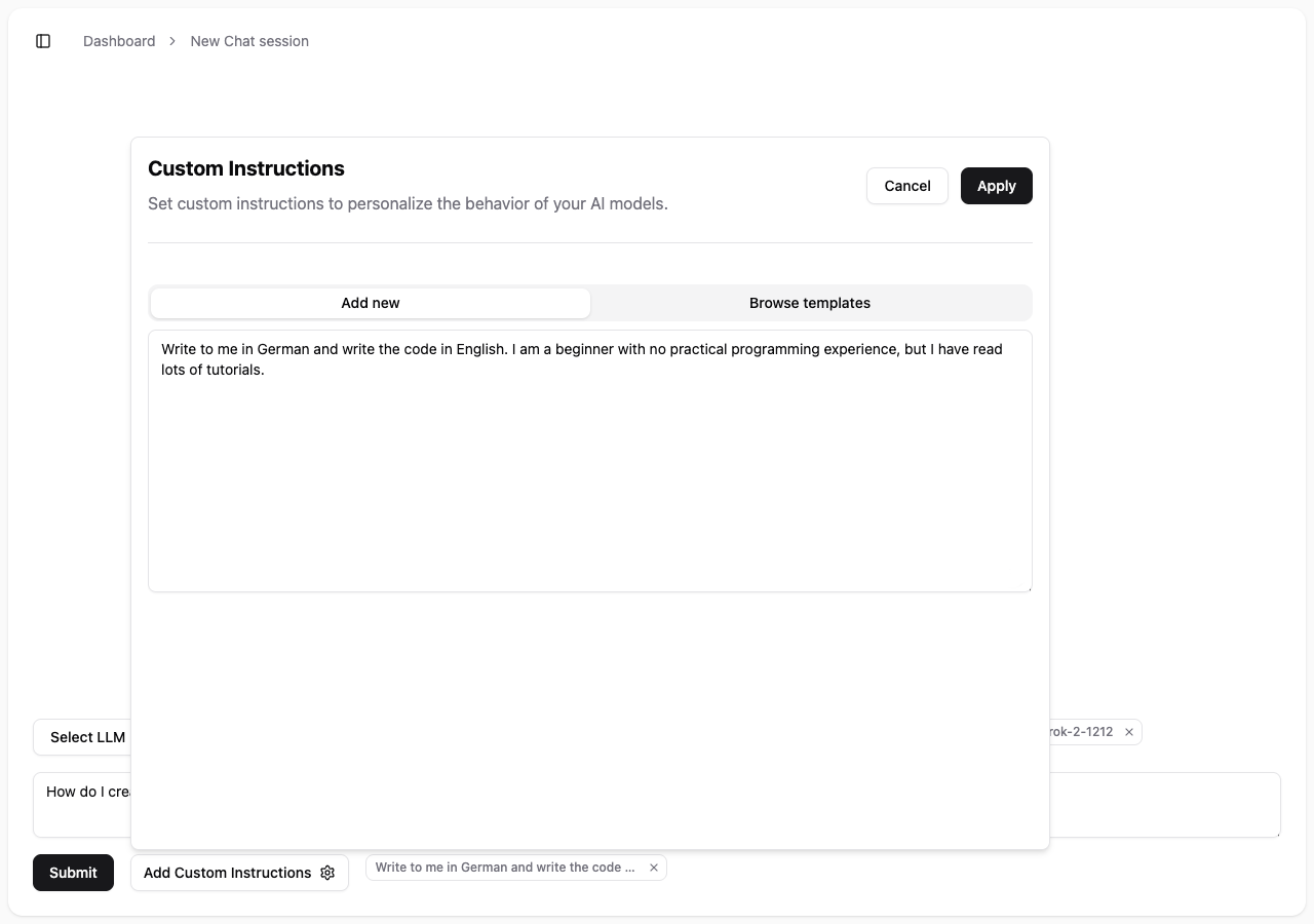 Custom Instructions