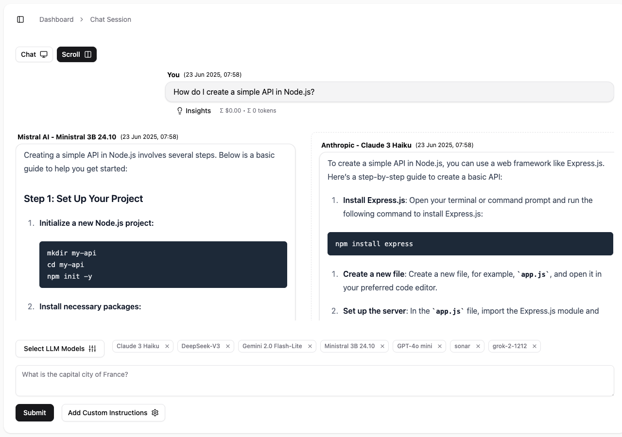 Multi-LLM Chat Interface